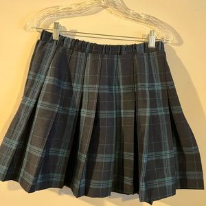 Plaid Pleated Skirt | Size: S | Color: Blue Green